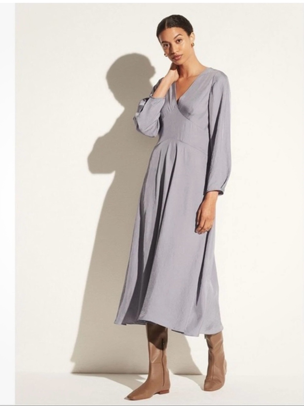 Vince Camuto Light Blue Long Sleeve Maxi Dress